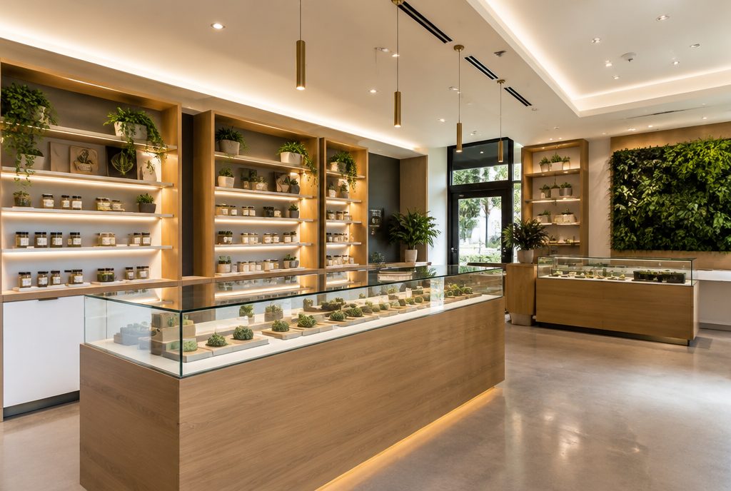 Modern cannabis dispensary interior