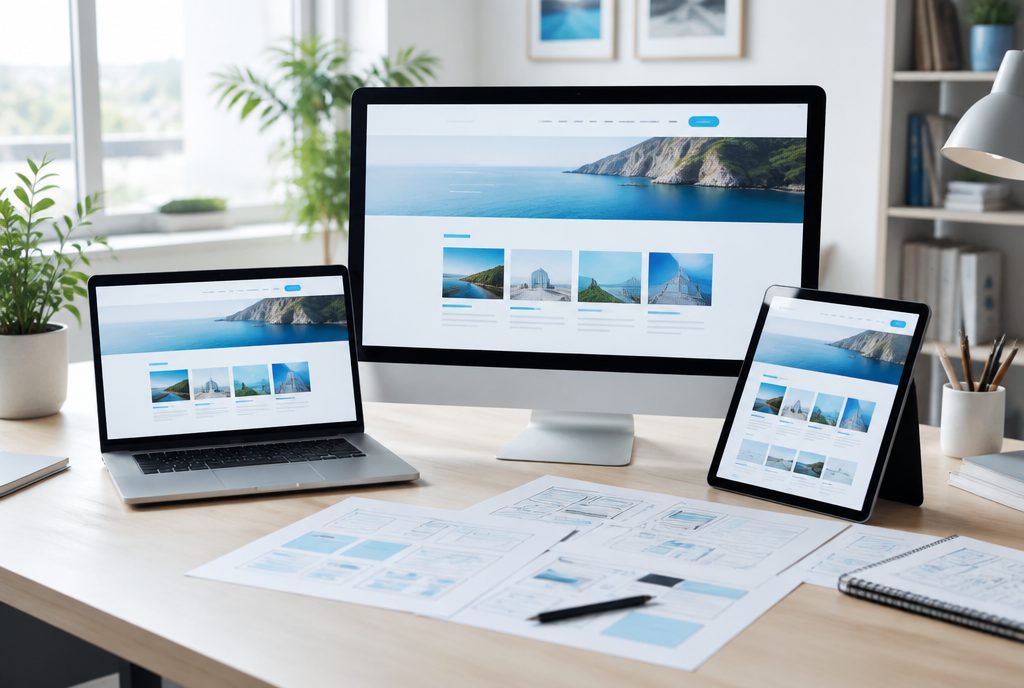Web design Los Angeles: responsive website shown on desktop, laptop and tablet